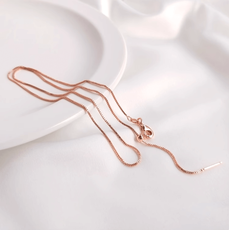 Copper 18K real gold white gold rose gold clavicle chain thin adjustable bracelet O-shaped universal chain