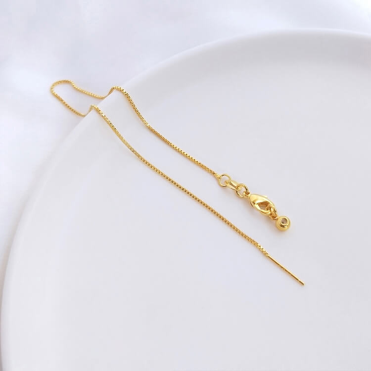 Copper 18K real gold white gold rose gold clavicle chain thin adjustable bracelet O-shaped universal chain