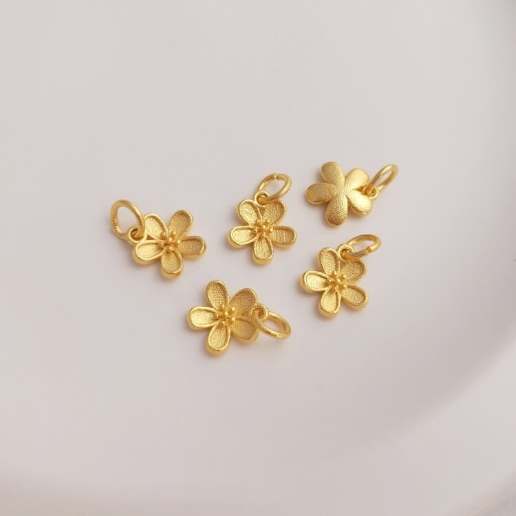 Gold sand beads peach blossom pendant abacus blessing pendant