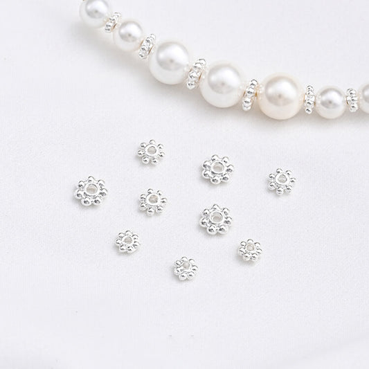 925 thick silver plated snowflake spacer
