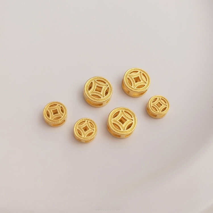 Gold sand beads peach blossom pendant abacus blessing pendant