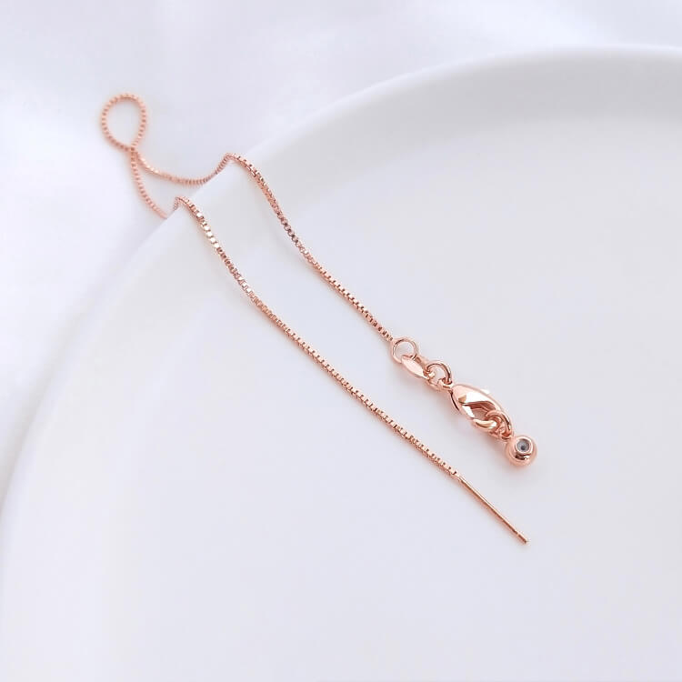 Copper 18K real gold white gold rose gold clavicle chain thin adjustable bracelet O-shaped universal chain