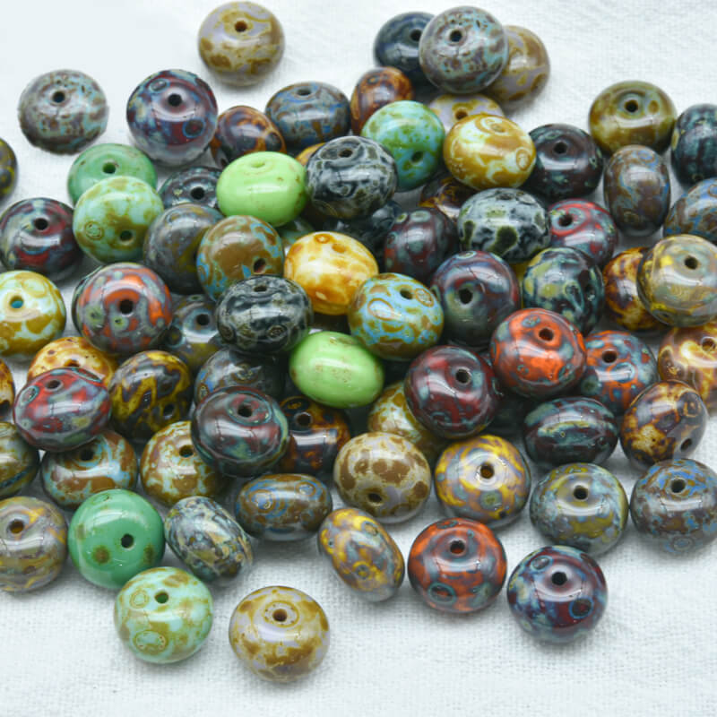 Czech Glass Beads – Picasso Mix Multi-Size, Preciosa 250g