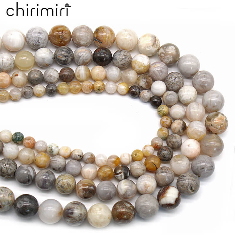 Bamboo leaf agate loose beads bracelet jewelr