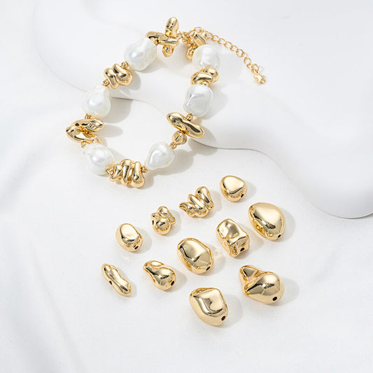 14K gold-plated special-shaped pearls Baroque irregular stone spacer beads