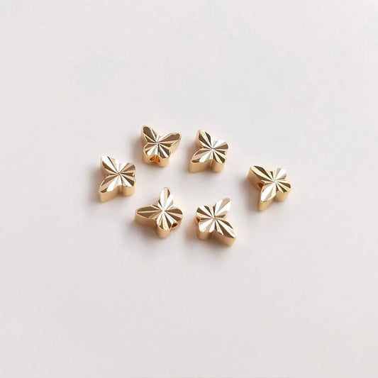Gold-plated vertical hole butterfly beads