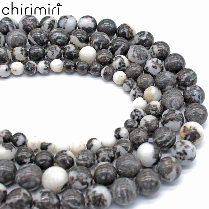 Black and white zebra stone loose beads DIY hand-woven materials