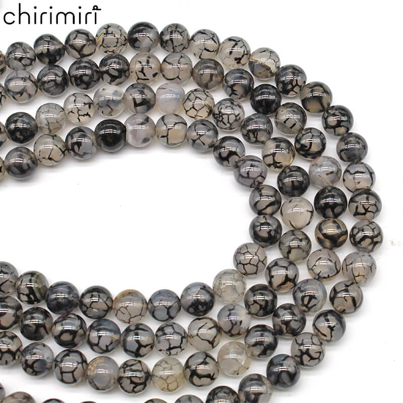 Black dragon stone loose beads round beads DIY hand-woven beads