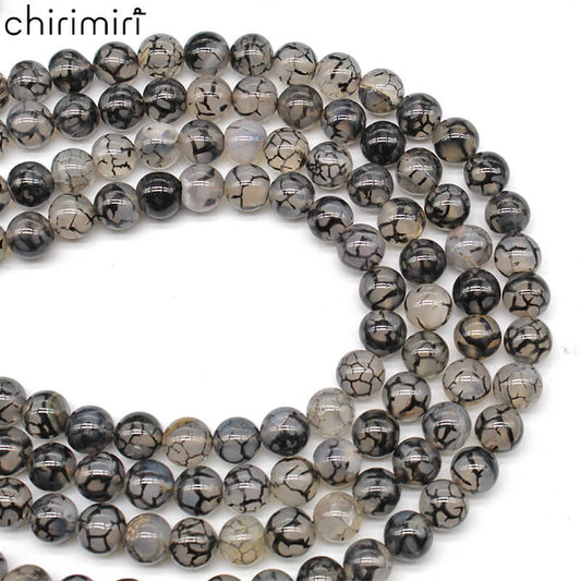 Black dragon stone loose beads round beads DIY hand-woven beads