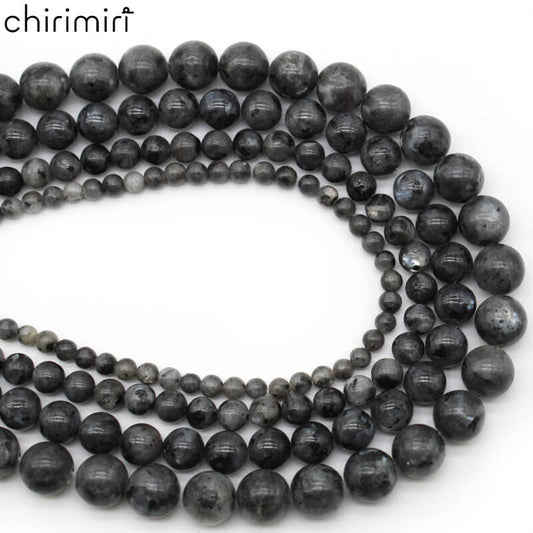Black flash stone loose beads DIY handmade materials