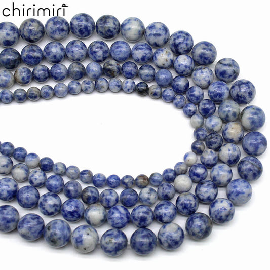 Blue dot stone round beads DIY hand-woven materials