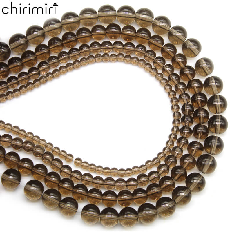 Brown glass loose beads round beads DIY hand-woven