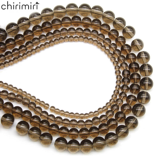 Brown glass loose beads round beads DIY hand-woven