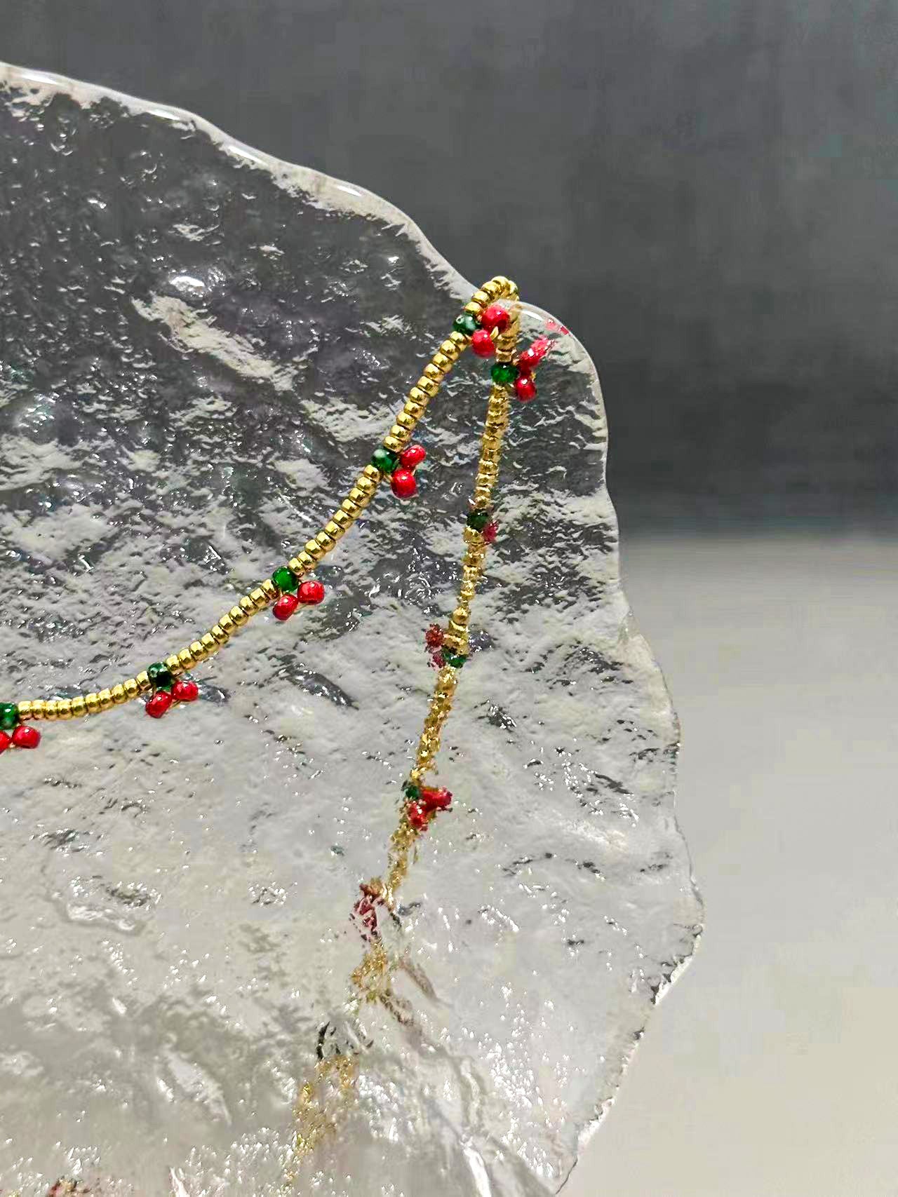 Chirimirijewelry DIY Handmade Beaded Cherry Necklace Thanksgiving Day Teenage Girl Accessories Summer Cute Funky Jewelry For Halloween Gifts Girlfriend Recommend