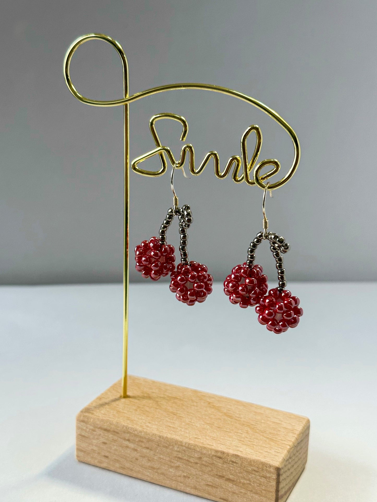 CHIRIMIRI Handmade Beaded Cherry Earrings | Cute Earrings | Summer Jewelry Gift for Her