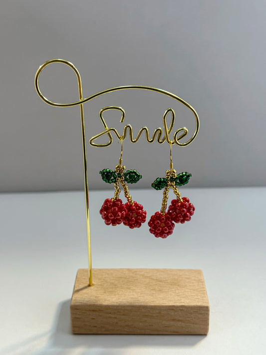 CHIRIMIRI Handmade Beaded Cherry Earrings | Cute Earrings | Summer Jewelry Gift for Her