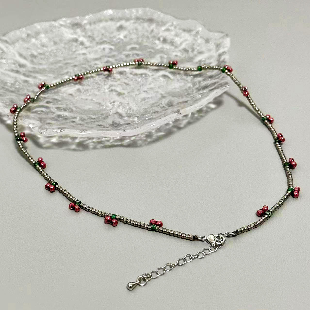 Chirimirijewelry DIY Handmade Beaded Cherry Necklace Thanksgiving Day Teenage Girl Accessories Summer Cute Funky Jewelry For Halloween Gifts Girlfriend Recommend