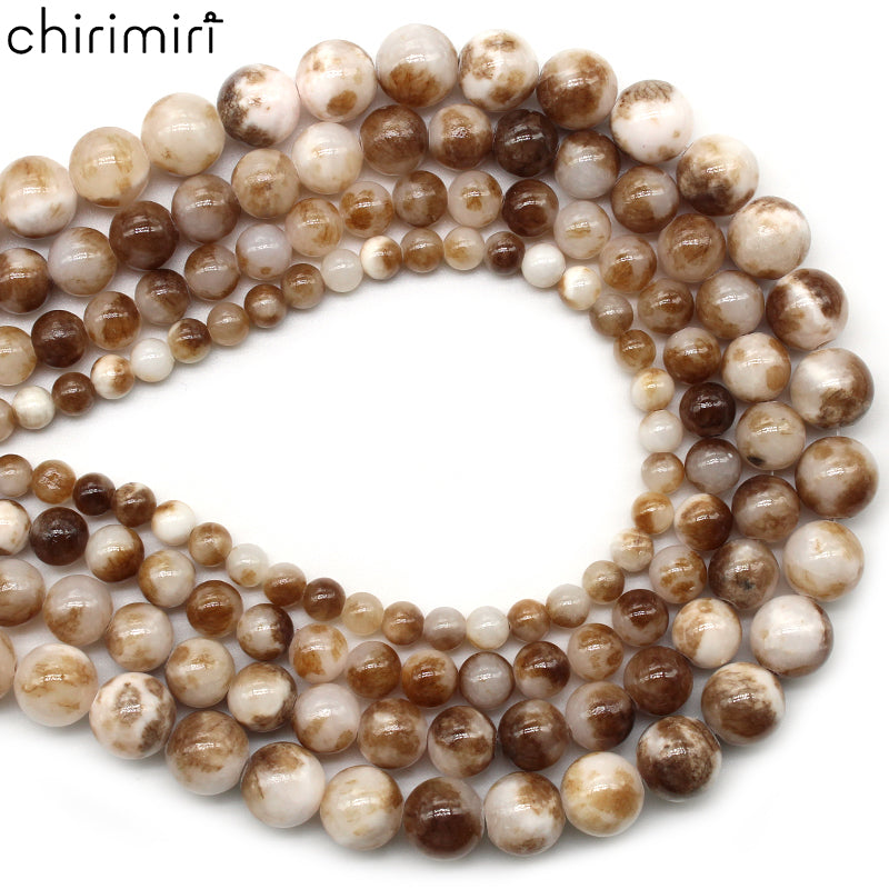 Coffee color Persian jade loose beads DIY hand-woven bracelet