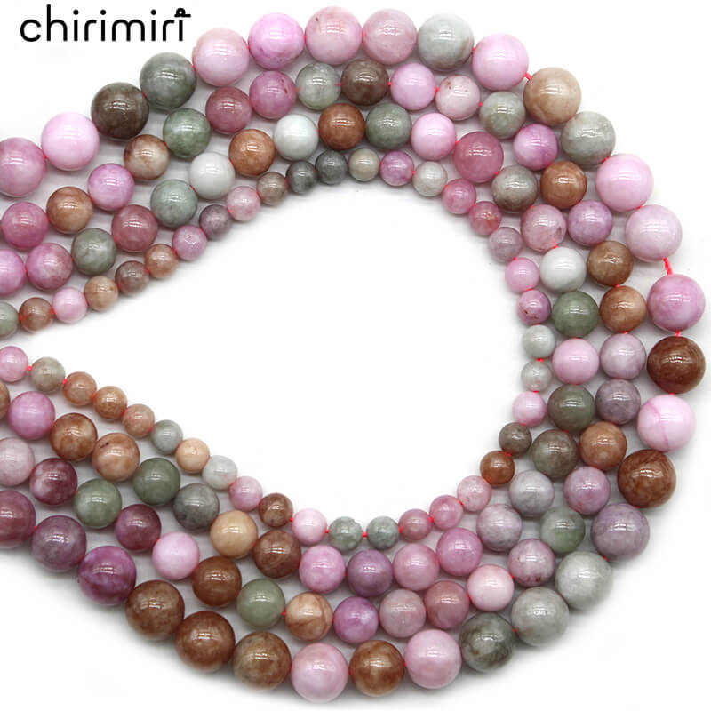 Colored jade loose beads round beads semi-finished products