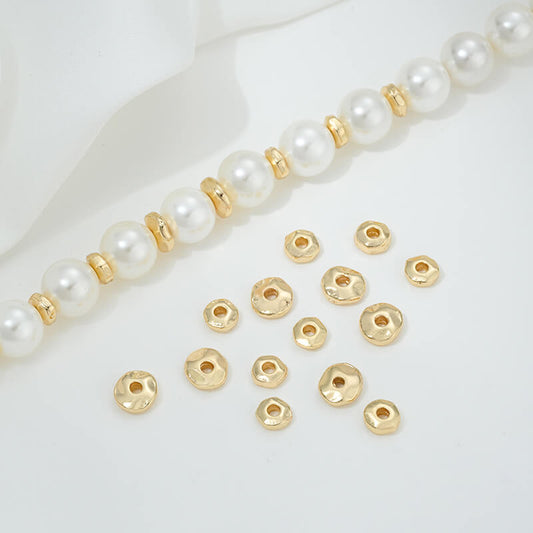 Copper-clad 14k real gold thick silver small gold spacer beads