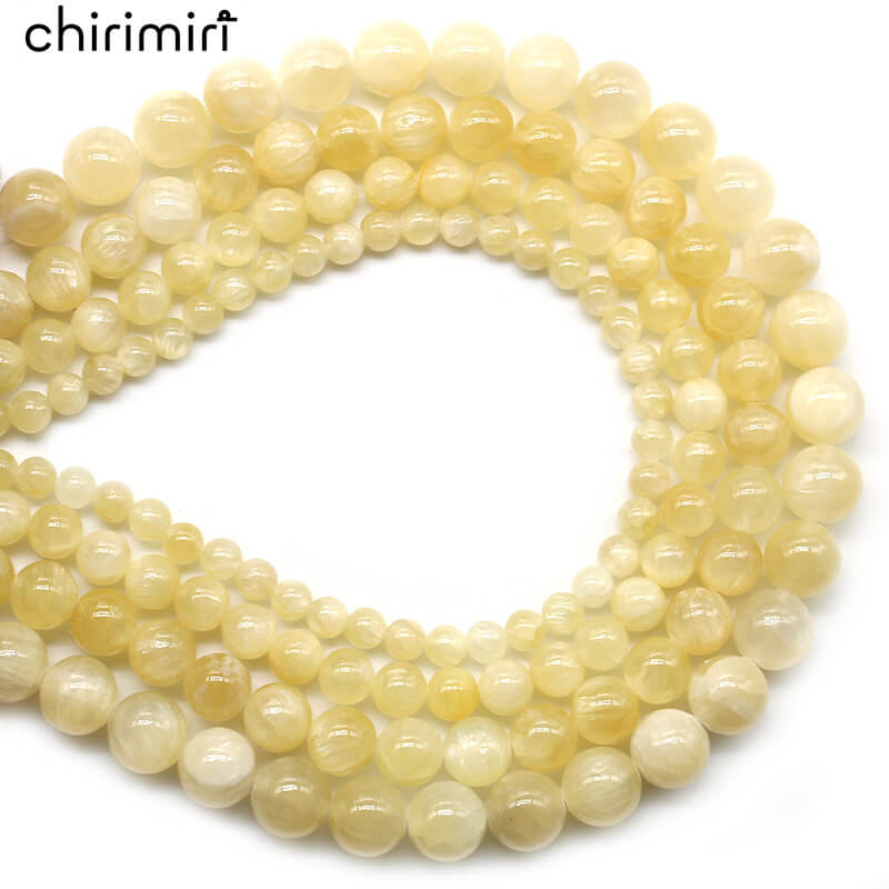 Cracked gold jade loose bead necklace semi-finished product