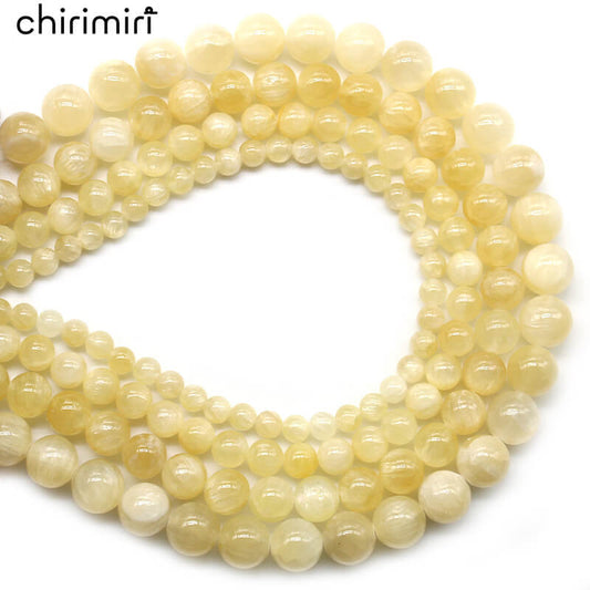 Cracked gold jade loose bead necklace semi-finished product