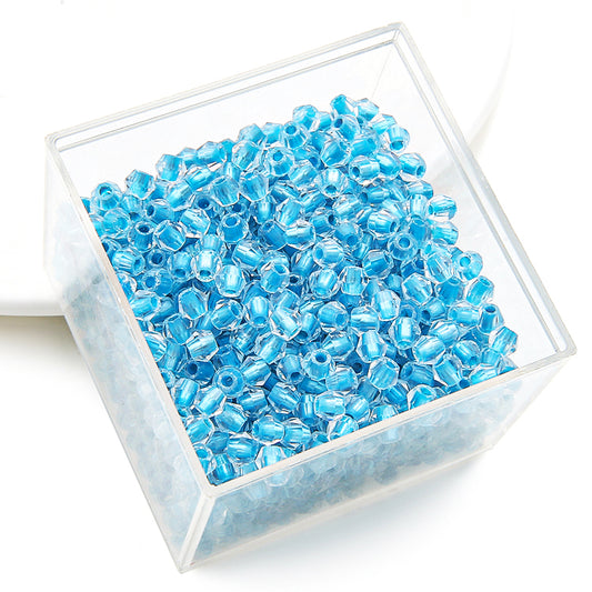 Crystal Glass Beads – Rhombus Glossy Blue 4mm (100 pcs)