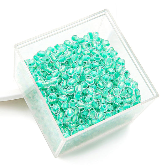 Crystal Glass Beads – Rhombus Golden Green 4mm (100 pcs)