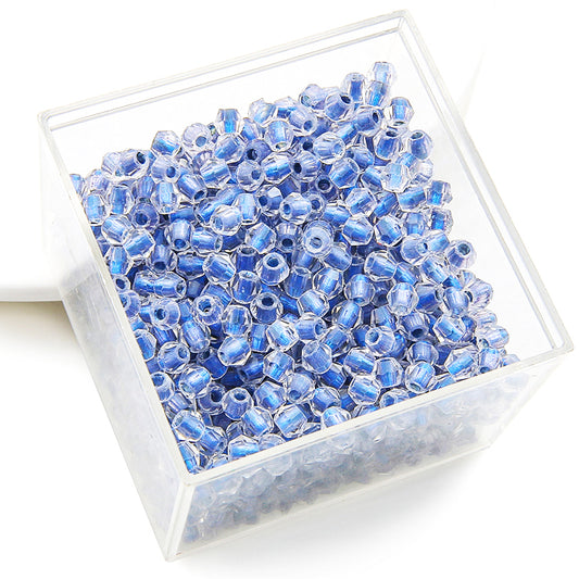Crystal Glass Beads – Rhombus Iridescent Blue 4mm (100 pcs)