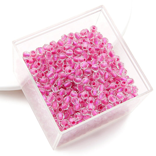 Crystal Glass Beads – Rhombus Rose Red 4mm (100 pcs)