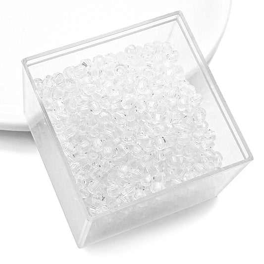 Crystal Glass Beads – Rhombus Transparent 4mm (100 pcs)