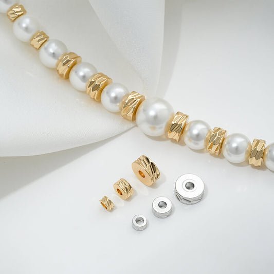Cut-faced flat sheet spacer beads