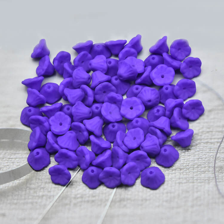 Czech Bell Flower Beads - Bright Purple 5x8 mm, 02010-29145(300 pcs)