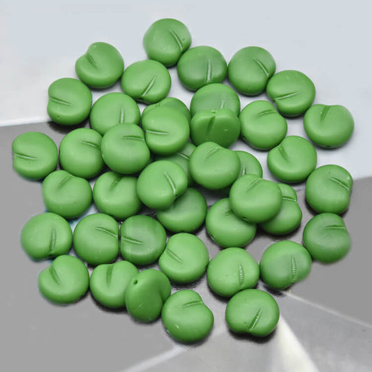 Czech Fruit Beads - Apple Opaque Green Matte 11x12mm,53320-84110(300 pcs)