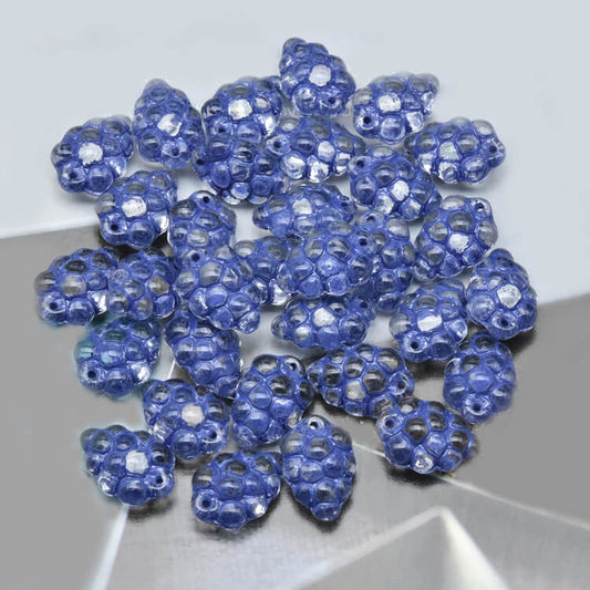 Czech Fruit Beads -Blue Transparent Grapes 16x11mm,00030-54325 (100 pcs）