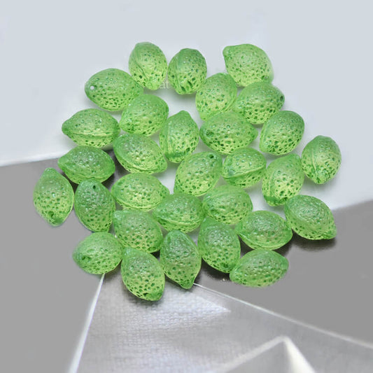 Czech Fruit Beads -Light Green Transparent Lemons 14x10mm,80130-84329(200 pcs)