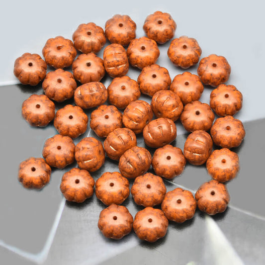 Czech Fruit Beads - Orange Pumpkin 8x11mm, 93130-15495(300 pcs)