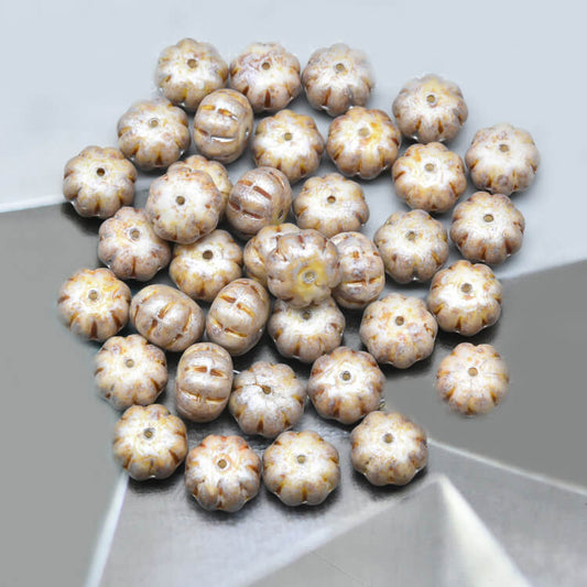 Czech Fruit Beads - Cream Pumpkin 8x11mm, 02010-65321(300 pcs)