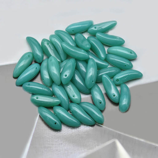 Czech Fruit Beads - Turquoise Banana 6x17mm - 52050(300 pcs)