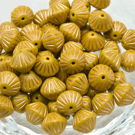 Czech Glass Bicone Beads – 13740 Copper Lined 9mm，13740-54307 (100 pcs)