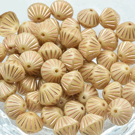 Czech Glass Bicone Beads – Opaque pastel cream base 9mm，13010-54307 (100 pcs)