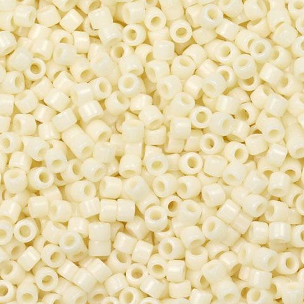 Miyuki Delica Seed Beads, 11/0 Size, Opaque Cream DB732 (2.5" Tube)