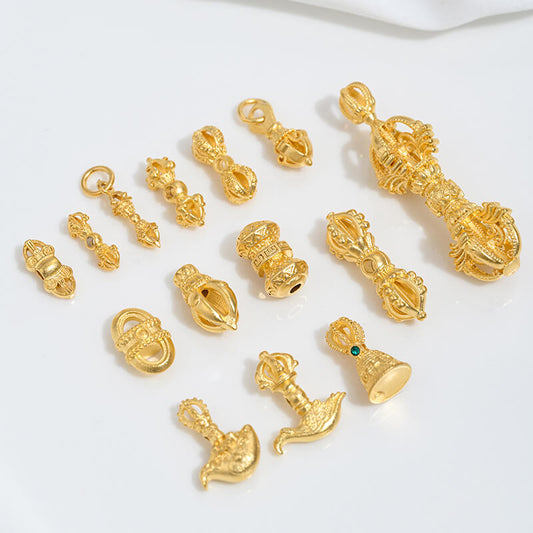 Demon-subduing pestle Tibetan vajra side hanging card five-pronged axe knife pendant