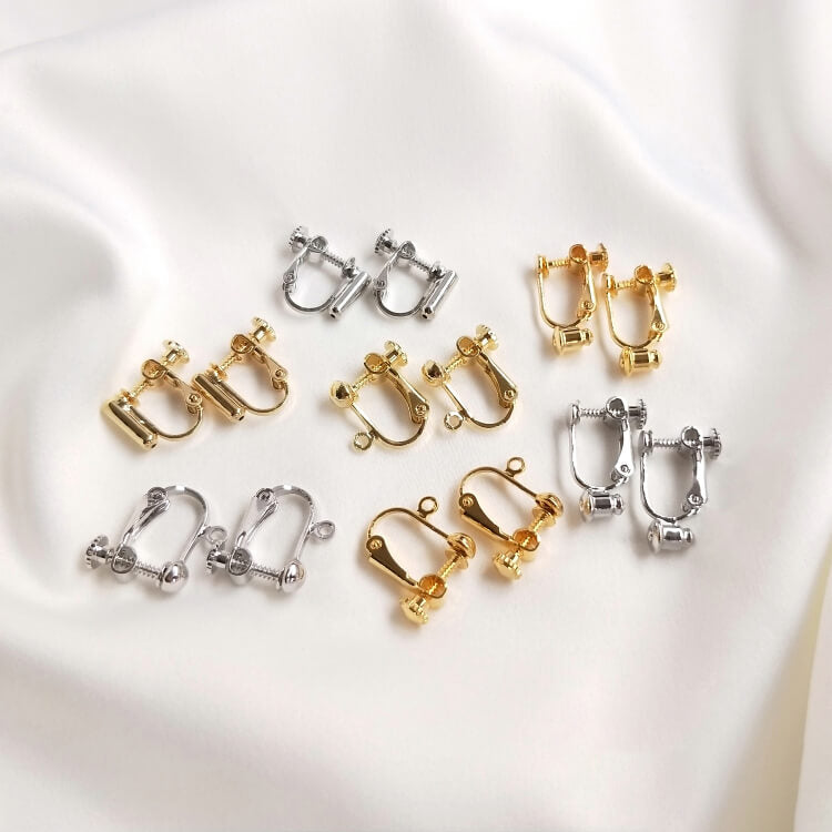 Earring Clip, Non Pierced Dangle Silicone Pad Clips for DIY Earrings, 14K Gold Plated&18k Gold Plated&White Gold