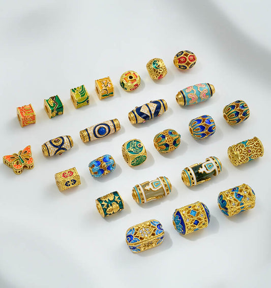 Enamel cloisonne square beads, round jewelry bottles, dzi beads, barrel beads,spacer beads