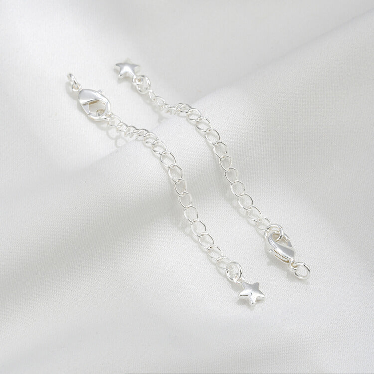 Silver tail chain, 3mm thick, with small lobster clasp and open ring