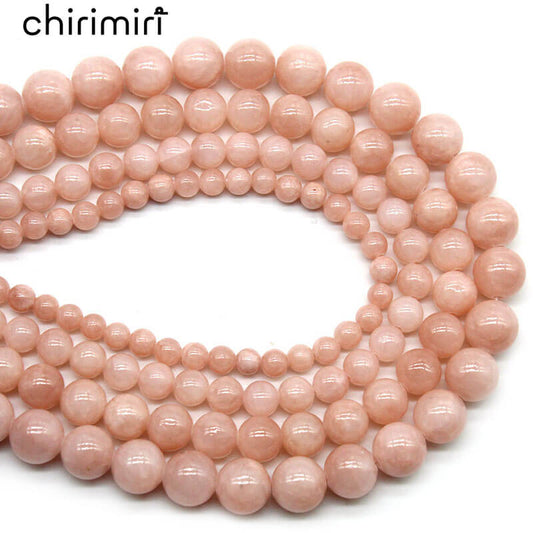 Flesh-colored beige jade round beads DIY jewelry accessories