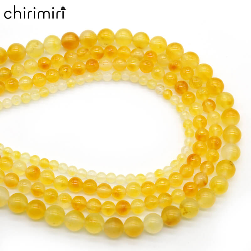Floating yellow chalcedony DIY hand-woven crystal jade necklace accessories