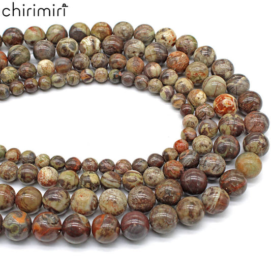 Flower agate loose beads DIY hand-woven materials