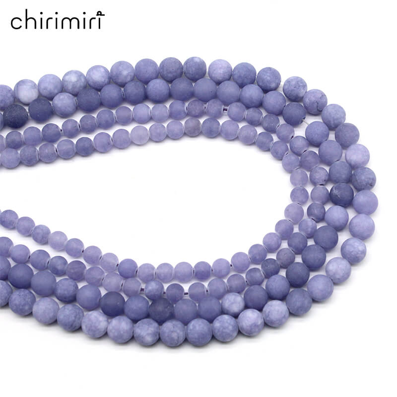 Frosted lavender loose crystal beads for DIY hand-woven materials